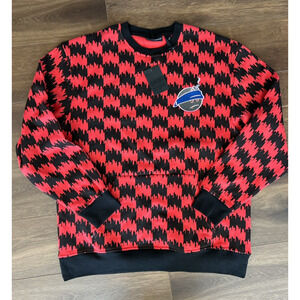 The Hundreds Adam Bomb Townstooth Crewneck Red And Black Sweater NWT New Sz XL